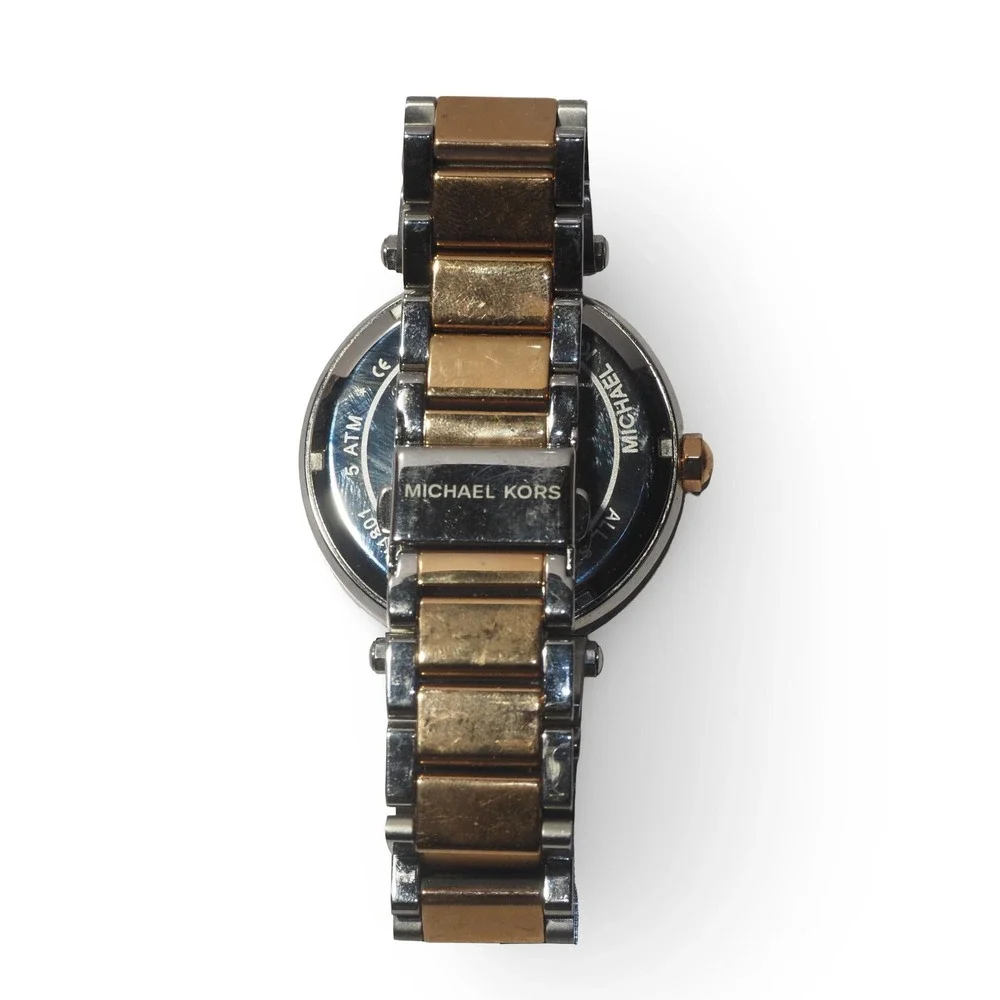 Michael Kors MK6314 Parker Watch Women's Rose Gold‎ Silver Crystal Bezel Logo